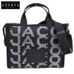 MARC JACOBS マーク ジェイコブス モノグラム STUDDED ミディアム トートバッグ 2WAY ハンド ショルダー レディース ブラック×シルバー