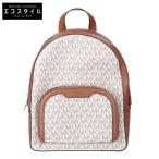  прекрасный товар / MICHAEL KORS Michael Kors JAYCEE Zip карман MK signature рюкзак Brown / белый женский 