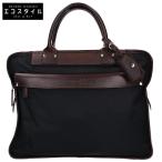 美品/ Felisi フェリージ 8637/2 ナイロンxレザー ビジネスバッグ・ブリーフケース ブラックxダークブラウン メンズ