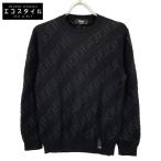 FENDI フェンディ 21年製 FZY111 Fロゴ ズッカ柄 ニットセーター 46 ブラウン メンズ
