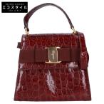 Salvatore Ferragamo サルヴァトーレフェラガモ BW-215677 ヴァラリボン2WAY ハンドバッグ ボルドー レディース