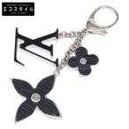 ショッピングヴィトン LOUIS VUITTON ルイヴィトン ビジューサック フルールドゥ バッグチャーム キーホルダー ブラック/シルバー レディース