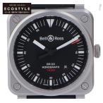 美品/ Bell&Ross ベル&ロス BR0392‐HOR‐BLC HOROGRAPHホログラフ ラバーベルト 自動巻き 腕時計 ブラック/シルバー メンズ