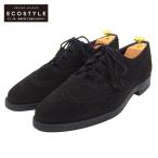 美品 Crockett＆Jones クロケット＆ジョーンズ GHILLIE2 スエード シューズ メンズ ブラック 黒 サイズ 8 E