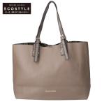 新品同様 GHERARDINI ゲラルディーニ ポーチ付 レザー トートバッグ グレージュ/カモフラージュ柄 レディース