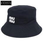 MIUMIU ミュウミュウ 5HC196_2DXI_F0967 ドリル バケットハット 帽子 M ブラック レディース