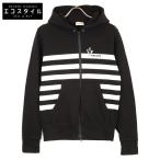 MONCLER モンクレール F10918G71110 MAGLIA CARDIGAN ボーダー ロゴ ジップアップ パーカーS ブラックxホワイト メンズ