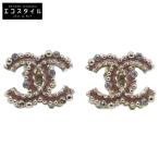 CHANEL シャネル 17A ココマーク ラインストーン ピアス ゴールド/ピンク レディース