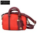 美品 COACH コーチ CA116 ルビー サッチェル 18 カラーブロック 2WAY ハンドバッグ レッド/ボルドー レディース