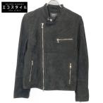 EMMETI エンメティー ブラック  ゴートスキン スエード ジョセフ セミダブル ライダースジャケット ブラック 44 ジャケット レザー メンズ 中古