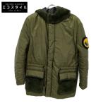 FENDI フェンディ 17年 FW0874A04P カーキ ボア切り替え リバーシブル ダウンコート カーキ 46 コート ナイロン レディース 中古