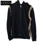 BURBERRY バーバリー 8034510 ブラック ヴィンテージチェック ジップアップパーカ ブラック S トップス コットン メンズ 中古