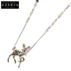 新品同様 CHANEL シャネル C26C クルーズコレクション バンビ ラインストーン ココマーク パール ネックレス ライトゴールド レディース