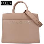 新品同様   BVLGARI ブルガリ 日本限定カラー ブルガリロゴ 2WAYショルダーバッグ ハンドバッグ トープクォーツ レディース