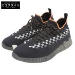 HERMES エルメス フレックス スリップオンスニーカー シューズ メンズ ブラック×オレンジ 27.0cm