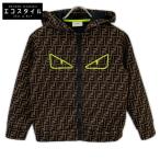 国内正規/  FENDI フェンディ AKUXV 083 ズッカ柄 ジップアップ フーディジャケット 12A ブラウン キッズ