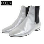 Salvatore Ferragamo サルヴァトーレフェラガモ ガンチーニ レザー サイドゴアブーツ シューズ レディース シルバー 6