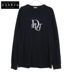 国内正規/ Dior HOMME ディオールオム xERL 313J643A0753 ロゴ刺繍 長袖Tシャツ/ トップス M ブラック メンズ