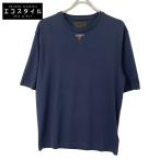PRADA プラダ 24SS UJN861 ネイビー トライアングルロゴ Tシャツ ネイビー S トップス コットン メンズ 中古