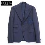 DOLCE&GABBANA ドルチェアンドガッバーナ ネイビー G2JA6Z フラワー刺繍 段返り3つボタンジャケット ネイビー 48 ジャケット ウール メンズ 中古