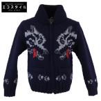 新品同様/  TENDERLOIN テンダーロイン ウルフ カウチンニット ジャケット S ネイビー メンズ