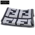美品/ FENDI フェンディ FFロゴ マフラー グレー レディース