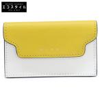 美品 MARNI マルニ PFM0T05U09 LV520 Z503N サフィアーノ バイカラー カードケース イエロー/ホワイト レディース