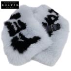  прекрасный товар / внутренний стандартный FENDI Fendi FNL121 1UY F07SQ мех лисы / шелк кожаный ремень пелерина HERON+BLACK женский 