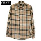 BURBERRY バーバリー 8020966 ベージュ ヴィンテージチェック バックロゴ 長袖シャツ キャメル XS トップス コットン メンズ 中古