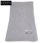 ショッピングLOUIS 美品 LOUIS VUITTON ルイヴィトン 23年製 M79388 マフラー・LV デュアル カシミヤ リブニット グレー メンズ