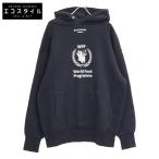 BALENCIAGA バレンシアガ 541709 ×WFP ロゴ オーバーサイズ フーディパーカ ブラック M トップス コットン メンズ 中古