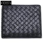 ショッピングボッテガ BOTTEGA VENETA ボッテガヴェネタ イントレチャート レザー 二つ折り財布（小銭入れあり） ブラック メンズ