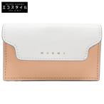  как новый MARNI Marni PFMOT05U21 LV520 Z539Gsafia-no кожа бизнес футляр для карточек LILY WHITE/PALE PEACH/CHINA RED