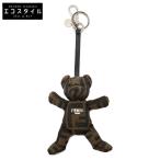 美品 FENDI フェンディ 24AW FF ジャカード テディベア キーホルダー ブラウン