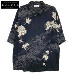 SAINT LAURENT PARIS サンローランパリ 21年製 686551 花柄 レーヨンシャツ ブラック 40 トップス レーヨン メンズ 中古