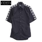 ショッピングドルチェ DOLCE&GABBANA ドルチェアンドガッバーナ ブラック G5JZ2T ロゴライン 半袖シャツ ブラック 38 トップス コットン メンズ 中古