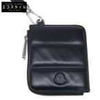 ショッピングmoncler MONCLER モンクレール Wallet With Strap L字ファスナー ウォレット コインケース ブラック