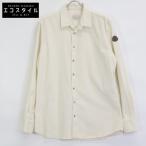 ショッピングmoncler MONCLER モンクレール 22年製 CAMICIA コットン 袖ボタン付き長袖シャツ トップス M アイボリー メンズ