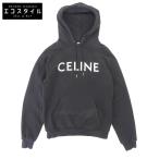 ショッピングセリーヌ CELINE セリーヌ コットン ロゴプルオーバー パーカ トップス メンズ 黒 ブラック XS 2Y321670Q