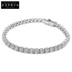  прекрасный товар SWAROVSKI Swarovski Matrix Tennis Matrix теннис циркон браслет rhodium * покрытие белый 