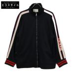 美品/国内正規 GUCCI グッチ 474634 TECHNICAL JERSEY JACKET サイドライン トラックジャケット XL ブラック メンズ