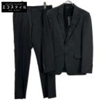 PRADA プラダ 32 035604 ダークグレー 2Bテーラードジャケット ストレートパンツ ダークグレー チェック 46R　股下76cm スーツ セットアップ ウール メンズ 中古