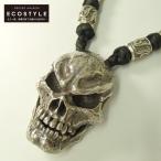  прекрасный товар / BIGTWIN большой twin Skull кожа короткое колье ( шея украшение ) серебряный мужской 