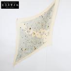 美品 HERMES エルメス LA VOIE LACTEE 天の川 シルク100% プリーツ スカーフ ホワイト系 レディース