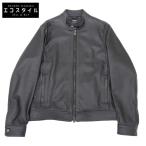 美品 EMMETI エンメティー JURI ラム レザー ライダース ジャケット メンズ ブラック 48