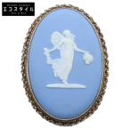 WEDGWOOD ウェッジウッド 375刻印 カメオ ブローチ イエローゴールド/ブルー レディース