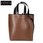 新品同様/ MARNI マルニ MUSEOミュゼオ ミニ 2WAYショルダー ハンドバッグ ブラウン/グレー/ブラック レディース
