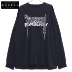 美品/国内正規 BURBERRY バーバリー 8070137 Long-sleeve Montage Print Tee ロングスリーブモンタージュプリントTシャツ L ブラック