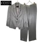 GIORGIO ARMANI ジョルジオアルマーニ ライトグレー 23年 4SHGG18L セットアップスーツ グレー 40 スーツ セットアップ シルク レディース 中古