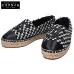  прекрасный товар CHANEL Chanel 22B G29762 Y56139 тысяч птица рисунок твид / овчина эспадрильи обувь 37C черный / белый женский 